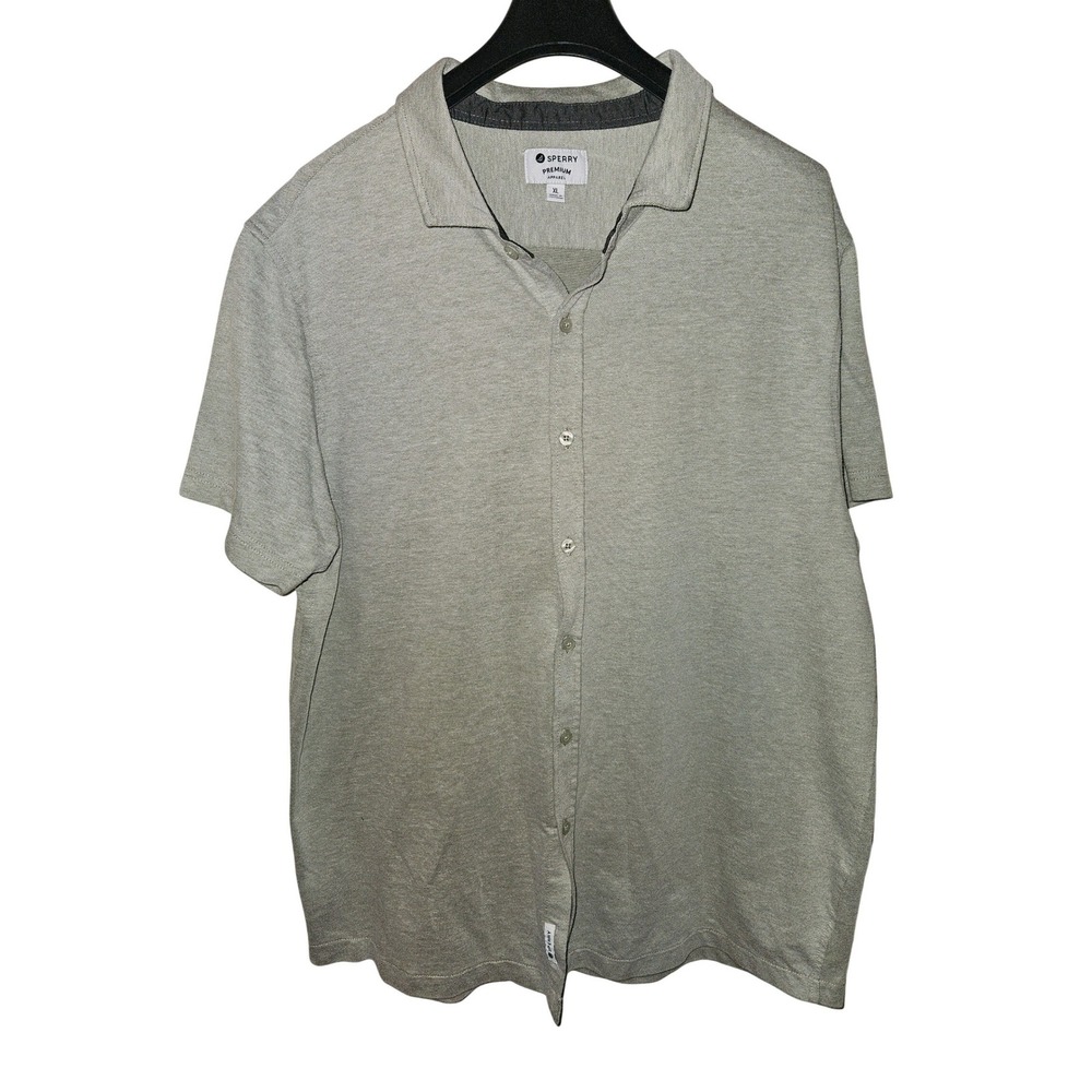 Sperry Premium Apparel Mens XL Gray Short Sleeve Button Down‎ Collared Shirt